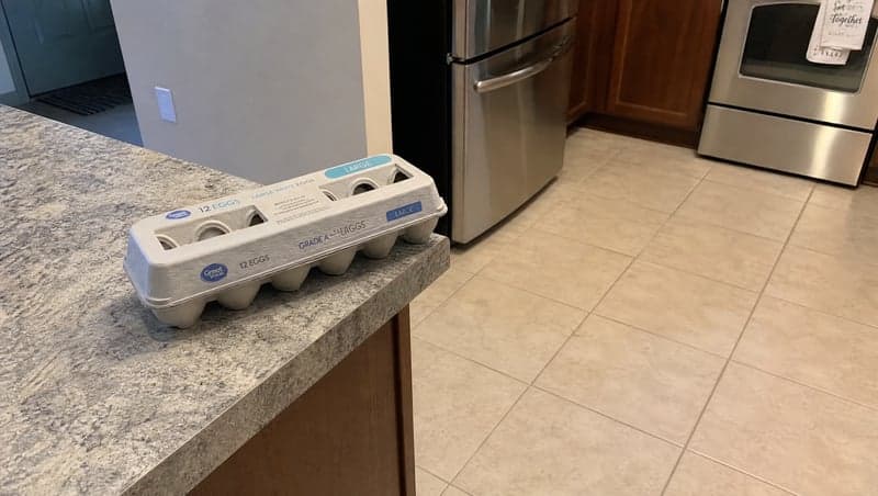 Reference photo before generating the generate a broken-eggs disaster prank photo AI prank image
